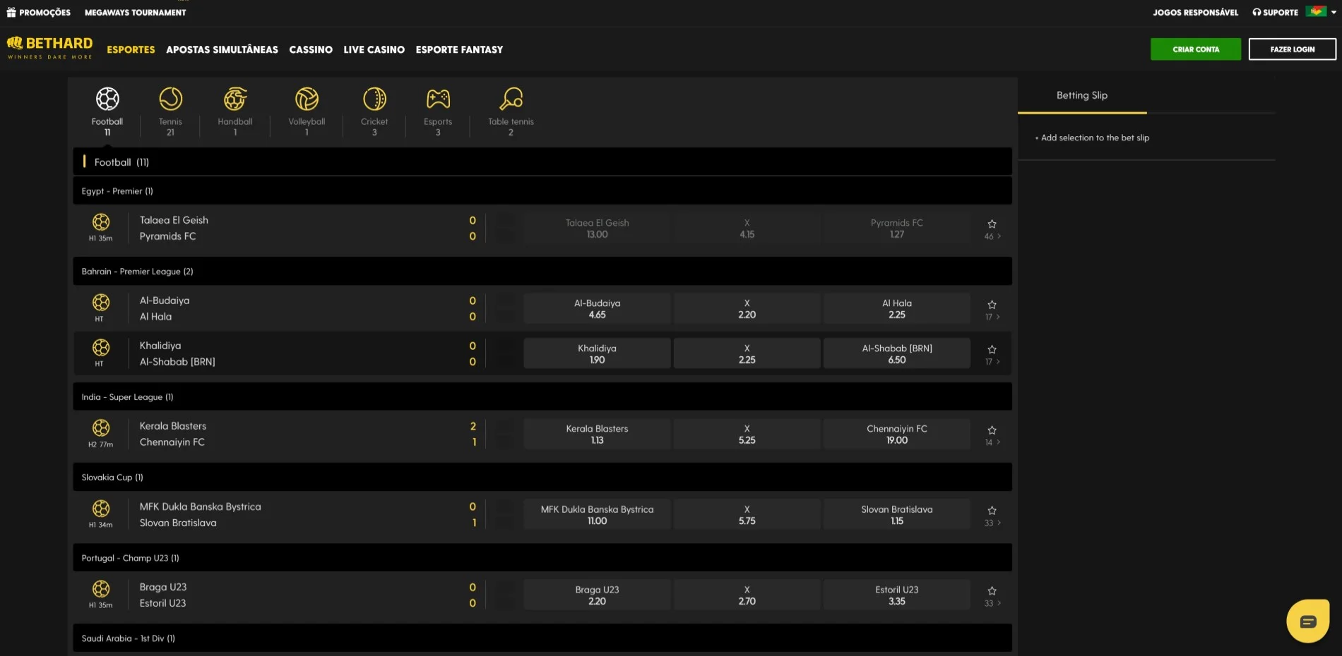 Bethard Apostas ao Vivo