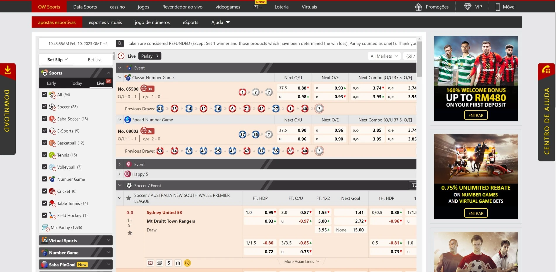 Dafabet Apostas ao Vivo